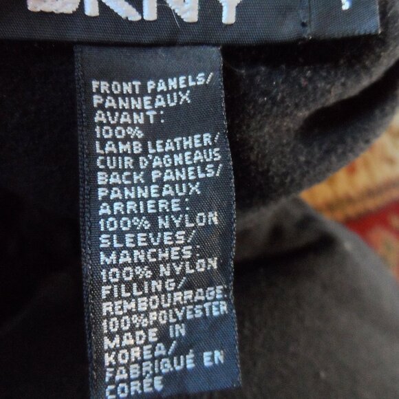 DKNY Black Lamb Leather Moto Jacket Size P - Picture 16 of 16